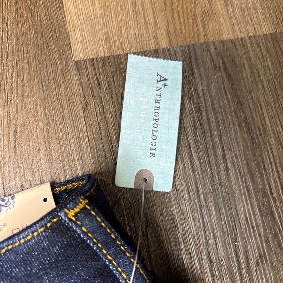 Pilcro Womens Blue Denim The Split‎ Straight Leg Jeans High Rise Size 16W NWT - Picture 11 of 16